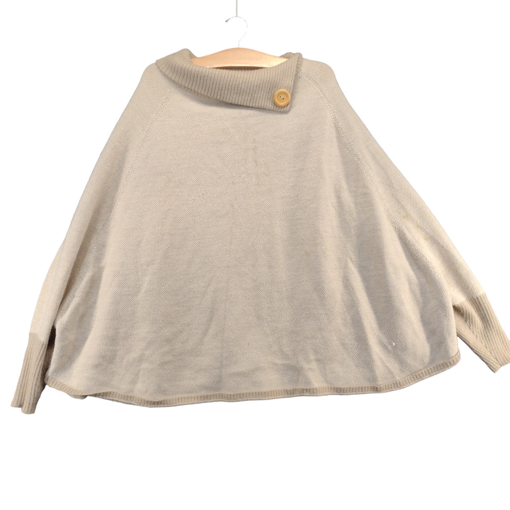 Peru Etnico Women's Sweater Tan Oversized Baby Alpaca Pullover Long Sleeve
